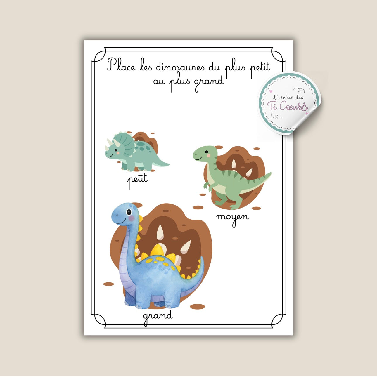Trie par taille 📏🦖