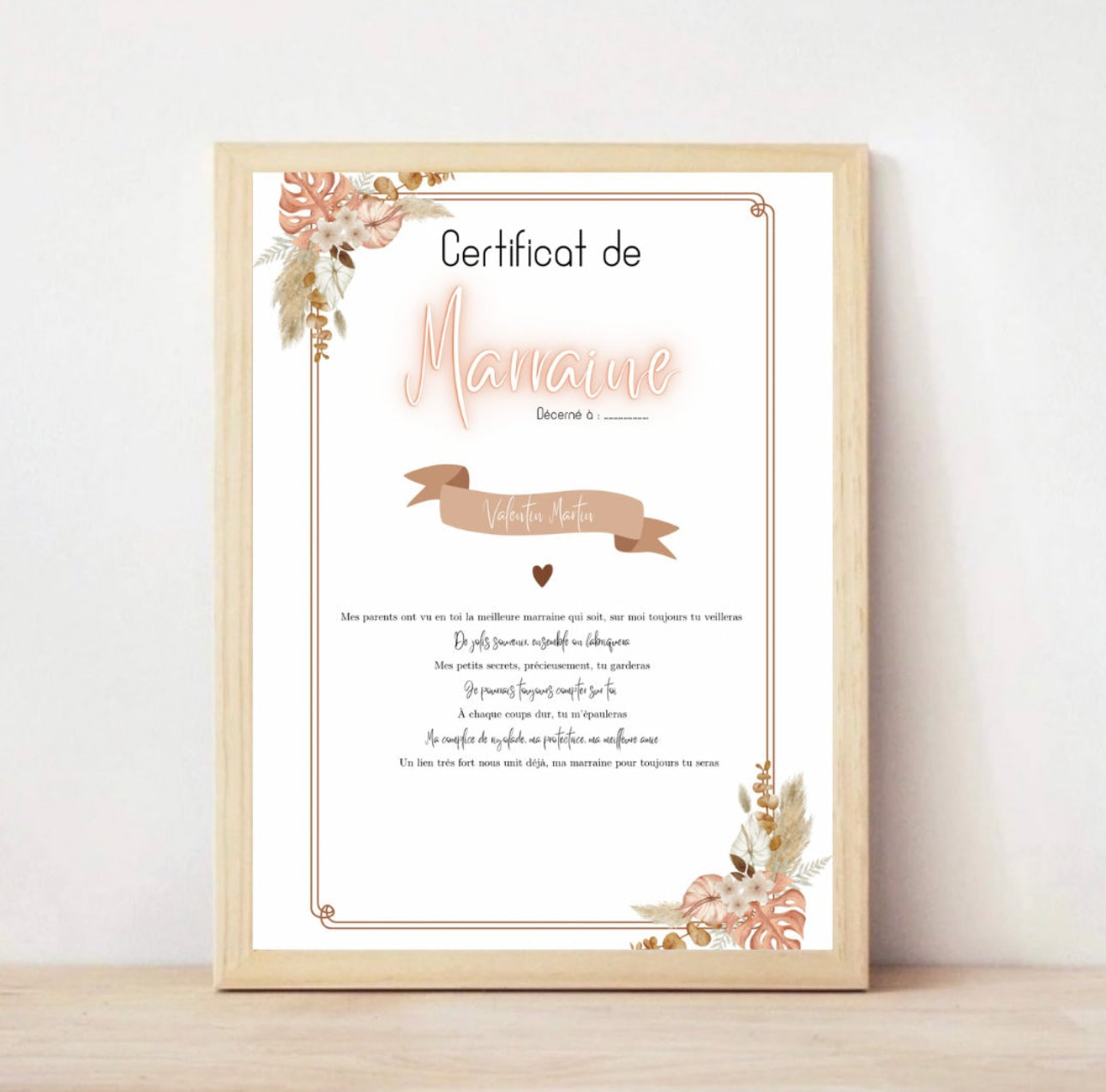 Certificat parrain/marraine